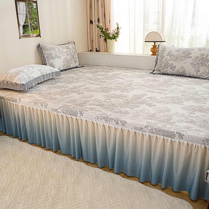 91家纺网 家纺一手货源 找家纺 冬然家纺2025新款冰豆豆榻榻米凉席 梦幻森林-灰