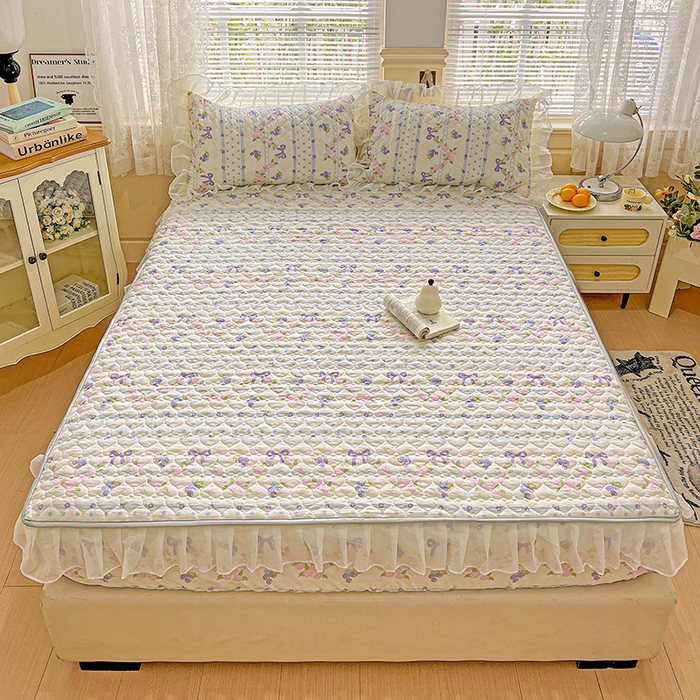 91家纺网 家纺一手货源 找家纺 艾橙家纺 2025新款雪纺花边加棉床笠款单品四件套-单被套 半旧时光