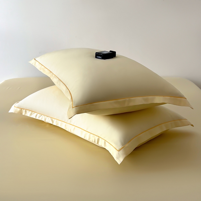 91家纺网 家纺一手货源 找家纺 百寐 2025夏季凉感60S进口兰精天丝枕套50*80/40*60枕芯保护套莱赛尔纤维 奶昔黄