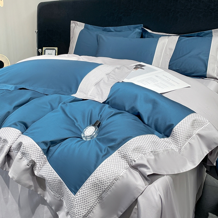 91家纺网 家纺一手货源 找家纺 （总）皇寝世家家居 2025新款全棉新疆长绒棉100支四件套刺绣款- 亦舒系列