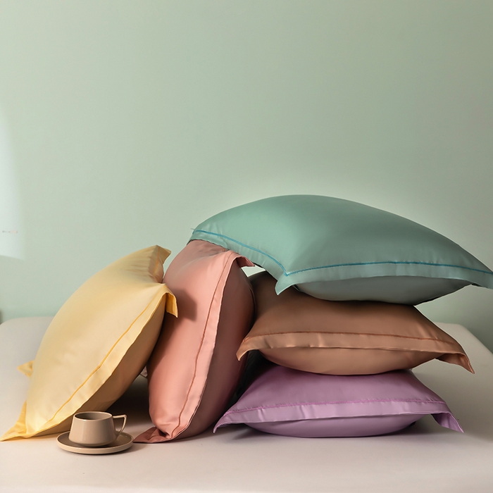 91家纺网 家纺一手货源 找家纺 百寐 2025夏季凉感60S进口兰精天丝枕套50*80/40*60枕芯保护套莱赛尔纤维 组合