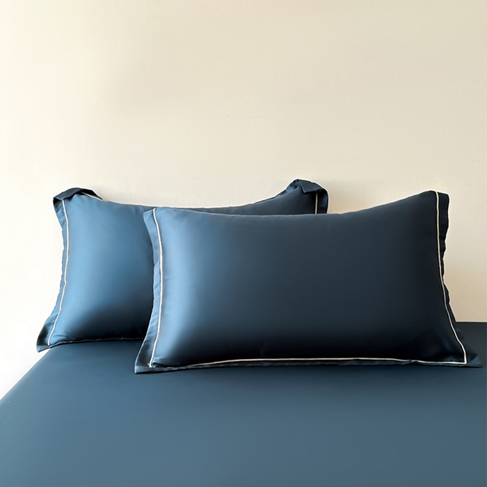 91家纺网 家纺一手货源 找家纺 百寐 2025夏季凉感60S进口兰精天丝枕套50*80/40*60枕芯保护套莱赛尔纤维 宝石蓝