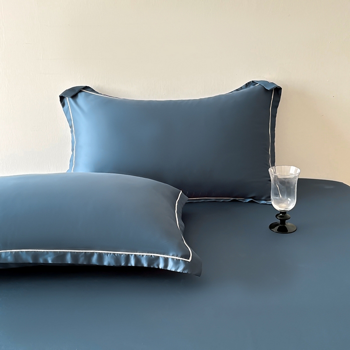 91家纺网 家纺一手货源 找家纺 百寐 2025夏季凉感60S进口兰精天丝枕套50*80/40*60枕芯保护套莱赛尔纤维 宝石蓝