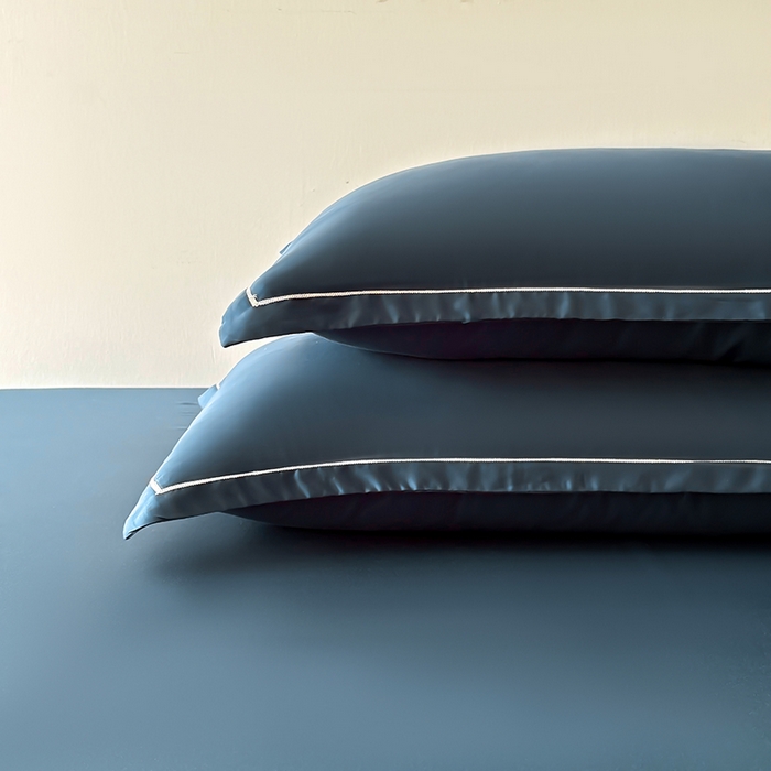 91家纺网 家纺一手货源 找家纺 百寐 2025夏季凉感60S进口兰精天丝枕套50*80/40*60枕芯保护套莱赛尔纤维 宝石蓝