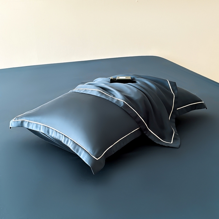 91家纺网 家纺一手货源 找家纺 百寐 2025夏季凉感60S进口兰精天丝枕套50*80/40*60枕芯保护套莱赛尔纤维 宝石蓝