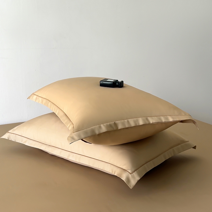 91家纺网 家纺一手货源 找家纺 百寐 2025夏季凉感60S进口兰精天丝枕套50*80/40*60枕芯保护套莱赛尔纤维 冰咖啡