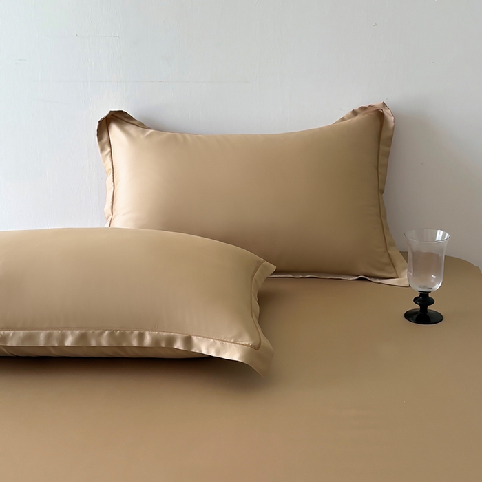 91家纺网 家纺一手货源 找家纺 百寐 2025夏季凉感60S进口兰精天丝枕套50*80/40*60枕芯保护套莱赛尔纤维 冰咖啡