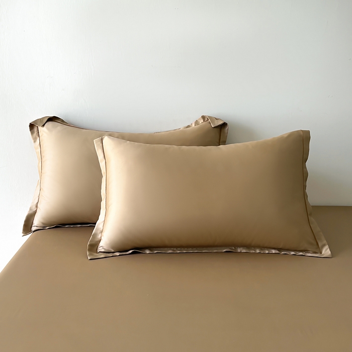 91家纺网 家纺一手货源 找家纺 百寐 2025夏季凉感60S进口兰精天丝枕套50*80/40*60枕芯保护套莱赛尔纤维 冰咖啡