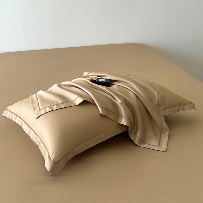 91家纺网 家纺一手货源 找家纺 百寐 2025夏季凉感60S进口兰精天丝枕套50*80/40*60枕芯保护套莱赛尔纤维 冰咖啡