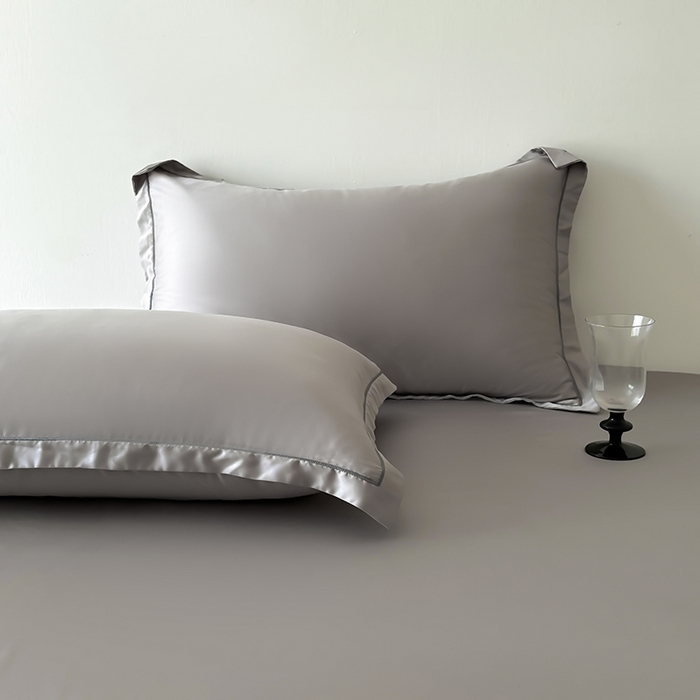 91家纺网 家纺一手货源 找家纺 百寐 2025夏季凉感60S进口兰精天丝枕套50*80/40*60枕芯保护套莱赛尔纤维 碳灰