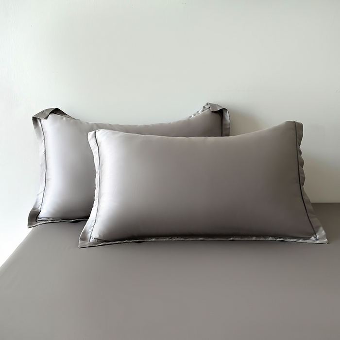 91家纺网 家纺一手货源 找家纺 百寐 2025夏季凉感60S进口兰精天丝枕套50*80/40*60枕芯保护套莱赛尔纤维 碳灰