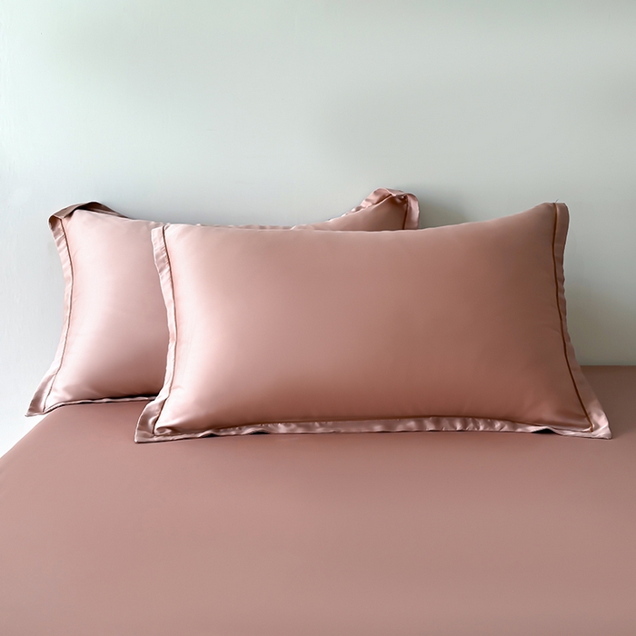 91家纺网 家纺一手货源 找家纺 百寐 2025夏季凉感60S进口兰精天丝枕套50*80/40*60枕芯保护套莱赛尔纤维 樱花粉