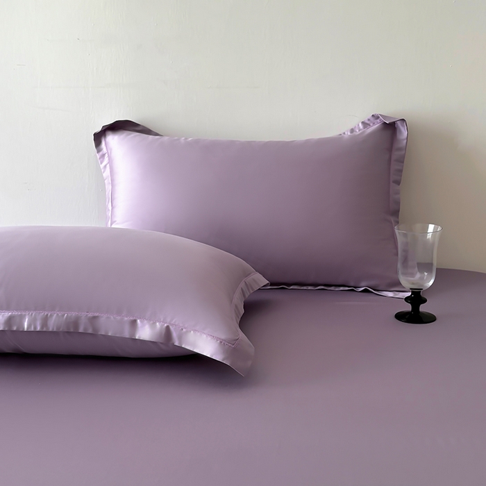 91家纺网 家纺一手货源 找家纺 百寐 2025夏季凉感60S进口兰精天丝枕套50*80/40*60枕芯保护套莱赛尔纤维 芝兰紫