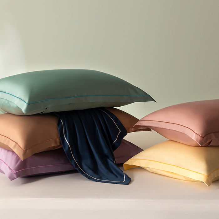 91家纺网 家纺一手货源 找家纺 百寐 2025夏季凉感60S进口兰精天丝枕套50*80/40*60枕芯保护套莱赛尔纤维 组合