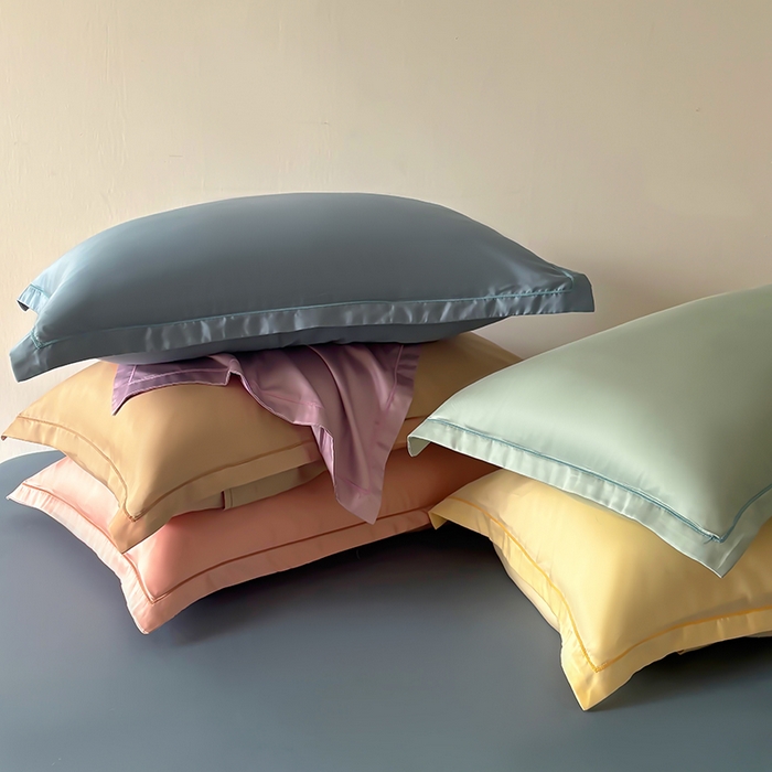 91家纺网 家纺一手货源 找家纺 百寐 2025夏季凉感60S进口兰精天丝枕套50*80/40*60枕芯保护套莱赛尔纤维 组合