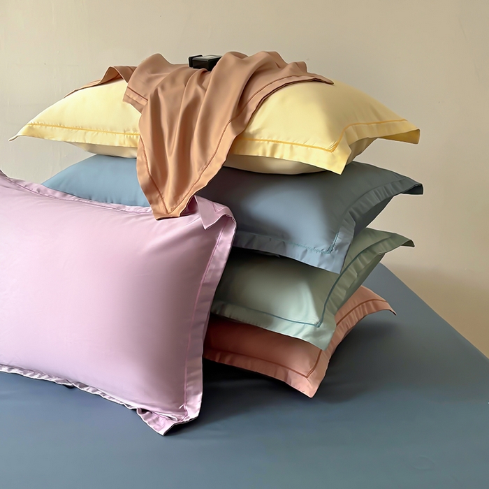 91家纺网 家纺一手货源 找家纺 百寐 2025夏季凉感60S进口兰精天丝枕套50*80/40*60枕芯保护套莱赛尔纤维 组合