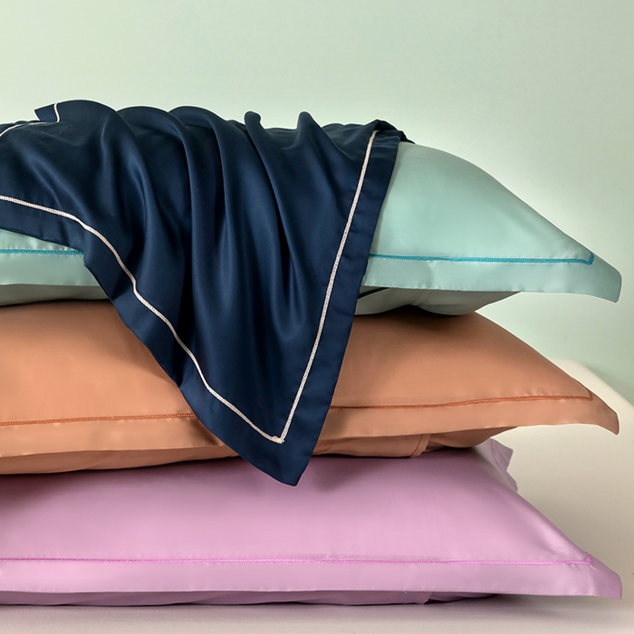 91家纺网 家纺一手货源 找家纺 百寐 2025夏季凉感60S进口兰精天丝枕套50*80/40*60枕芯保护套莱赛尔纤维 组合