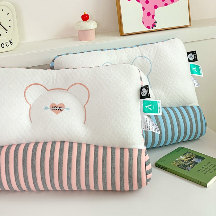 91家纺网 家纺一手货源 找家纺 卓昌枕芯 2025新款学生情侣针织牵引护颈枕枕头枕芯 针织牵引--蓝色