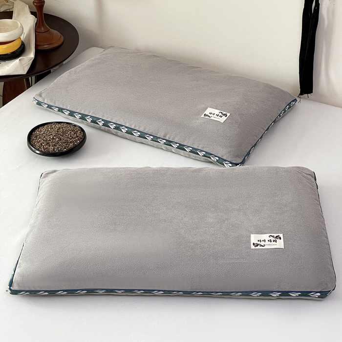 91家纺网 家纺一手货源 找家纺 卓昌枕芯 2025新款舒适清爽透气麻绒荞麦枕头枕芯 麻绒荞麦枕-浅灰