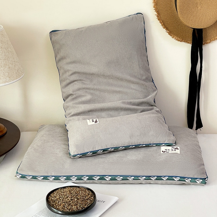 91家纺网 家纺一手货源 找家纺 卓昌枕芯 2025新款舒适清爽透气麻绒荞麦枕头枕芯 麻绒荞麦枕-浅灰