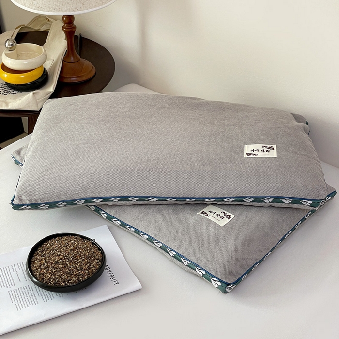 91家纺网 家纺一手货源 找家纺 卓昌枕芯 2025新款舒适清爽透气麻绒荞麦枕头枕芯 麻绒荞麦枕-浅灰