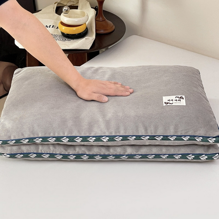 91家纺网 家纺一手货源 找家纺 卓昌枕芯 2025新款舒适清爽透气麻绒荞麦枕头枕芯 麻绒荞麦枕-浅灰