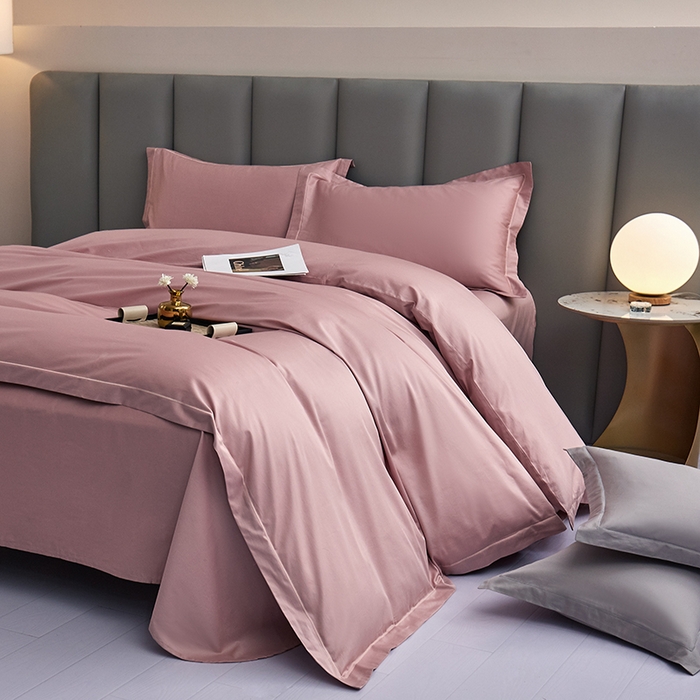 91家纺网 家纺一手货源 找家纺 皇寝世家家居 2025新款A类双股100全棉四件套-柔梦系列 柔梦-粉色