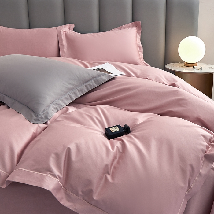 91家纺网 家纺一手货源 找家纺 皇寝世家家居 2025新款A类双股100全棉四件套-柔梦系列 柔梦-粉色