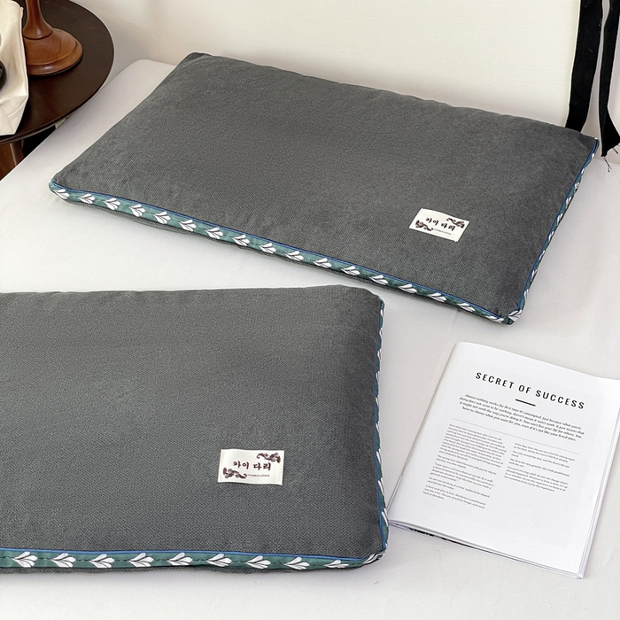 91家纺网 家纺一手货源 找家纺 卓昌枕芯 2025新款舒适清爽透气麻绒荞麦枕头枕芯 麻绒荞麦枕-深灰