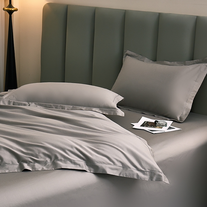 91家纺网 家纺一手货源 找家纺 皇寝世家家居 2025新款A类双股100全棉四件套-柔梦系列 柔梦-浅灰色