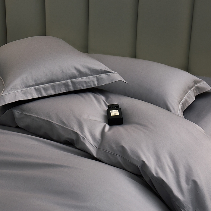 91家纺网 家纺一手货源 找家纺 皇寝世家家居 2025新款A类双股100全棉四件套-柔梦系列 柔梦-深灰色