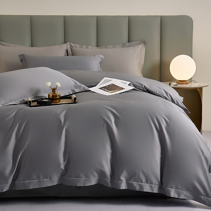 皇寝世家家居 2025新款A类双股100全棉四件套-柔梦系列 柔梦-深灰色