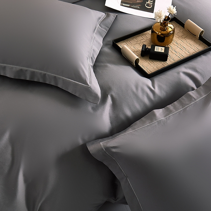 91家纺网 家纺一手货源 找家纺 皇寝世家家居 2025新款A类双股100全棉四件套-柔梦系列 柔梦-深灰色