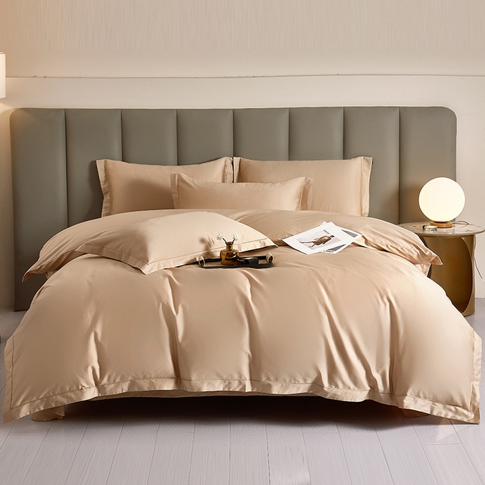 91家纺网 家纺一手货源 找家纺 皇寝世家家居 2025新款A类双股100全棉四件套-柔梦系列 柔梦-香槟金