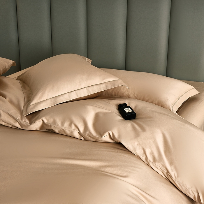 91家纺网 家纺一手货源 找家纺 皇寝世家家居 2025新款A类双股100全棉四件套-柔梦系列 柔梦-香槟金