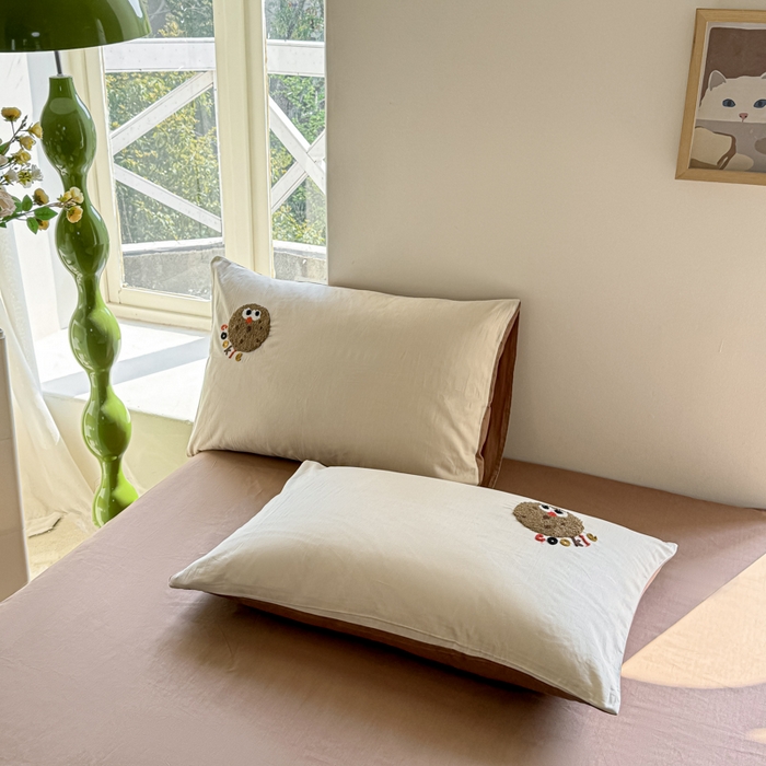 91家纺网 家纺一手货源 找家纺 慕希家纺 2025新款40S全棉纯棉卡通毛巾绣四件套 曲奇乐园