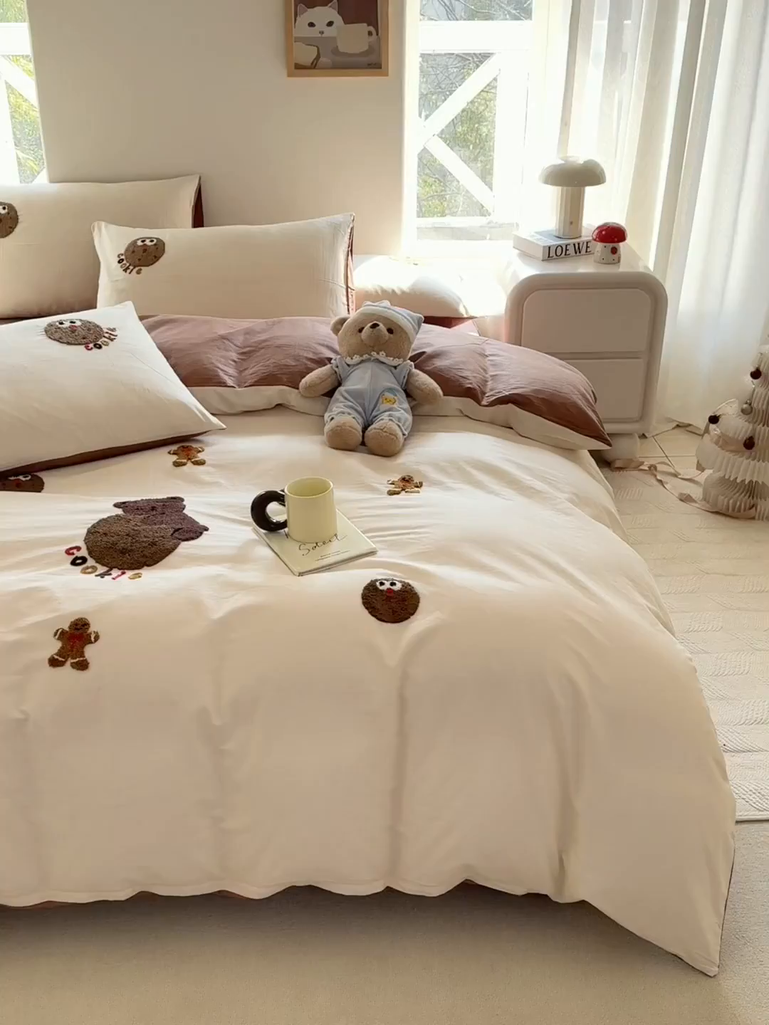 91家纺网 家纺一手货源 找家纺 慕希家纺 2025新款40S全棉纯棉卡通毛巾绣四件套 曲奇乐园