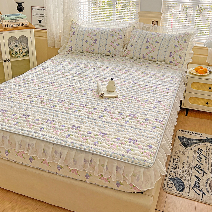 91家纺网 家纺一手货源 找家纺 艾橙家纺 2025新款雪纺花边加棉床笠款单品四件套-单枕套 半旧时光