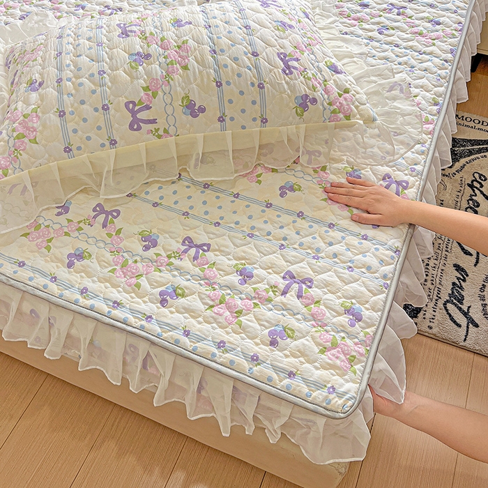 91家纺网 家纺一手货源 找家纺 艾橙家纺 2025新款雪纺花边加棉床笠款单品四件套-单枕套 半旧时光