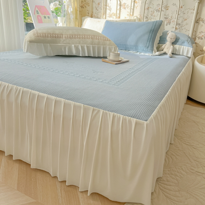 91家纺网 家纺一手货源 找家纺 繁花家居 2025新款冰岛赋能凉席席子凉席三件套-蝴蝶公主 蝴蝶公主-蓝