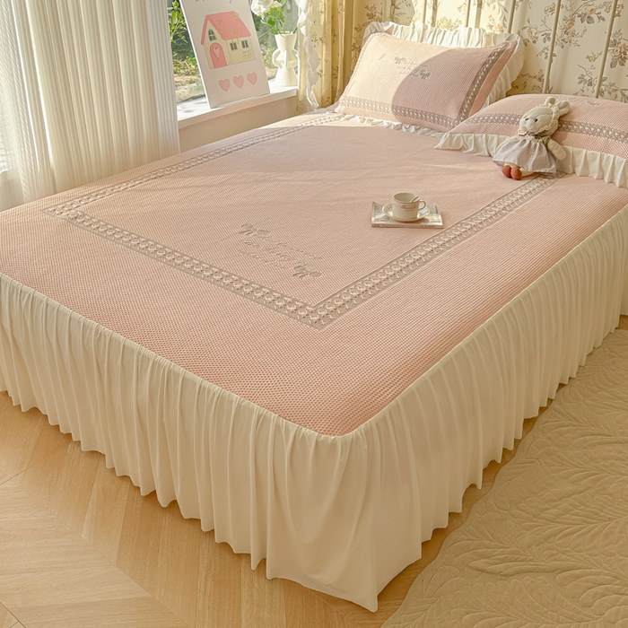 91家纺网 家纺一手货源 找家纺 繁花家居 2025新款冰岛赋能凉席席子凉席三件套-蝴蝶公主 蝴蝶公主-粉