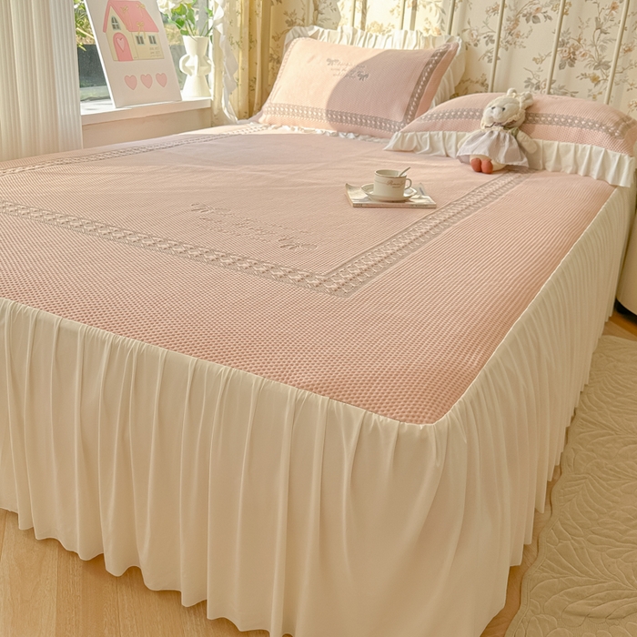 91家纺网 家纺一手货源 找家纺 繁花家居 2025新款冰岛赋能凉席席子凉席三件套-蝴蝶公主 蝴蝶公主-粉