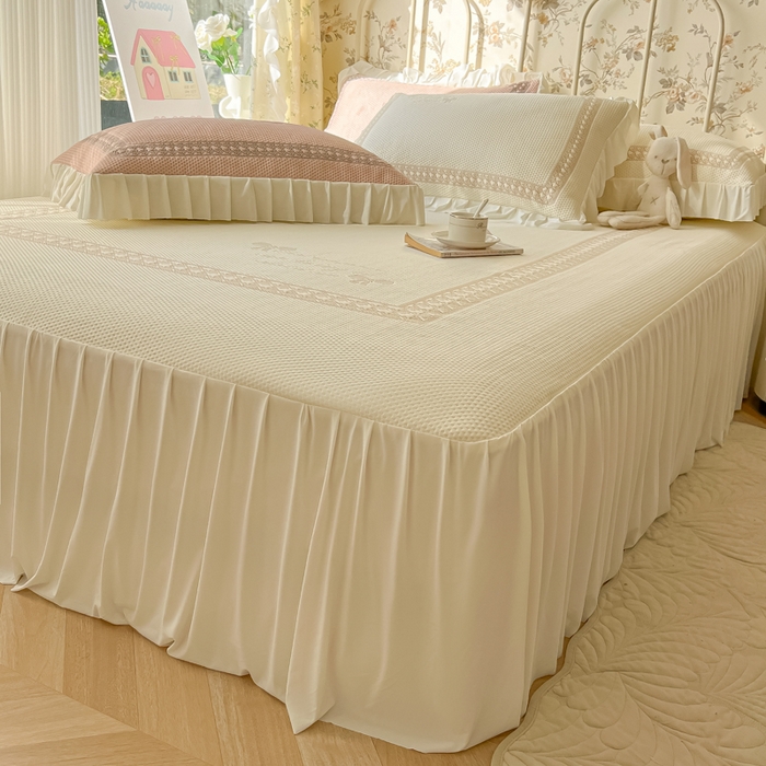 91家纺网 家纺一手货源 找家纺 繁花家居 2025新款冰岛赋能凉席席子凉席三件套-蝴蝶公主 蝴蝶公主-米