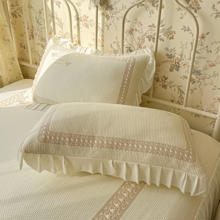 91家纺网 家纺一手货源 找家纺 繁花家居 2025新款冰岛赋能凉席席子凉席三件套-蝴蝶公主 蝴蝶公主-米