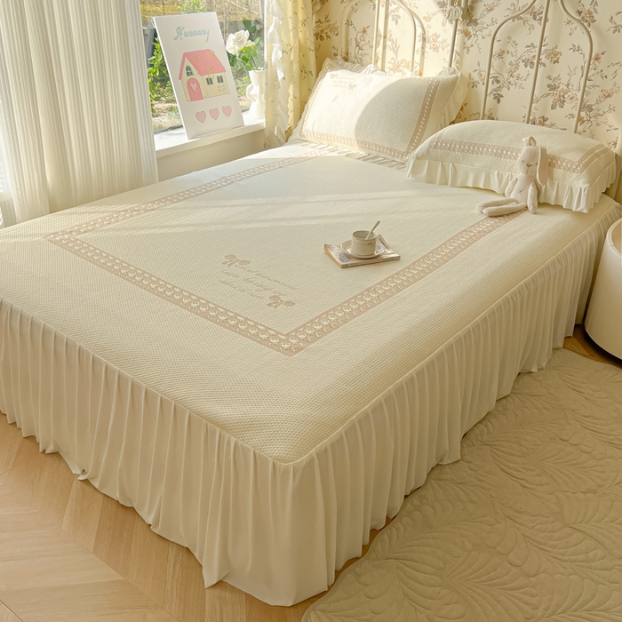 91家纺网 家纺一手货源 找家纺 繁花家居 2025新款冰岛赋能凉席席子凉席三件套-蝴蝶公主 蝴蝶公主-米