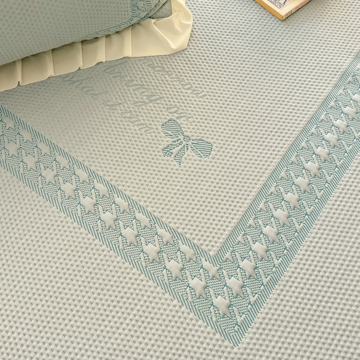 91家纺网 家纺一手货源 找家纺 繁花家居 2025新款冰岛赋能凉席席子凉席三件套-蝴蝶公主 蝴蝶公主-蓝