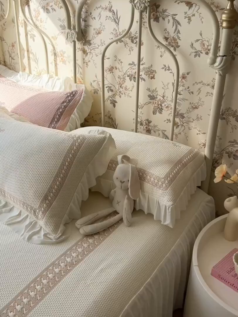 91家纺网 家纺一手货源 找家纺 繁花家居 2025新款冰岛赋能凉席席子凉席三件套-蝴蝶公主 蝴蝶公主-米