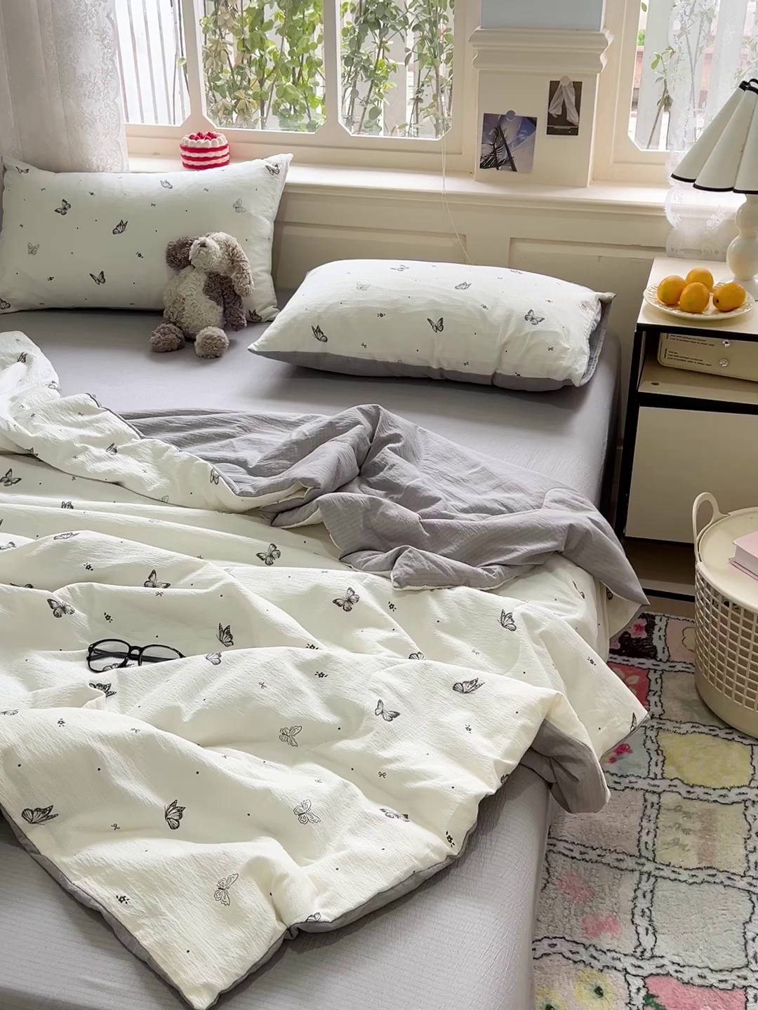 91家纺网 家纺一手货源 找家纺 一比一家纺 2025新款云感皱皱纱简单款夏被夏凉被空调被四件套 蝴蝶梦