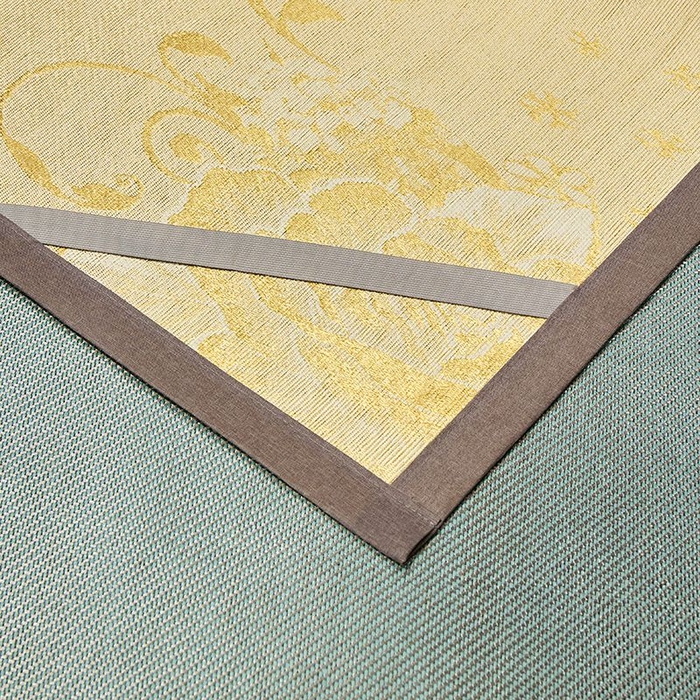 91家纺网 家纺一手货源 找家纺 绒艺席业 2025新款抗菌刺绣凉感冰藤席 发财-松木绿