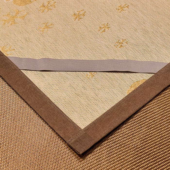 91家纺网 家纺一手货源 找家纺 绒艺席业 2025新款抗菌刺绣凉感冰藤席 发财-优雅金